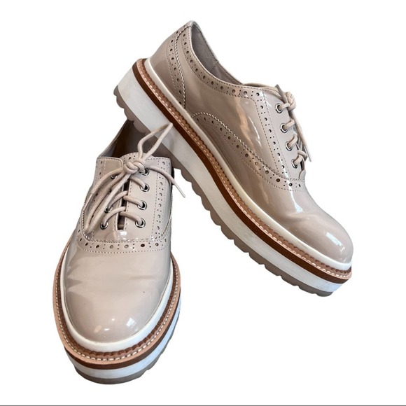 Zara Cream Platform Brogue Oxford - Picture 1 of 5